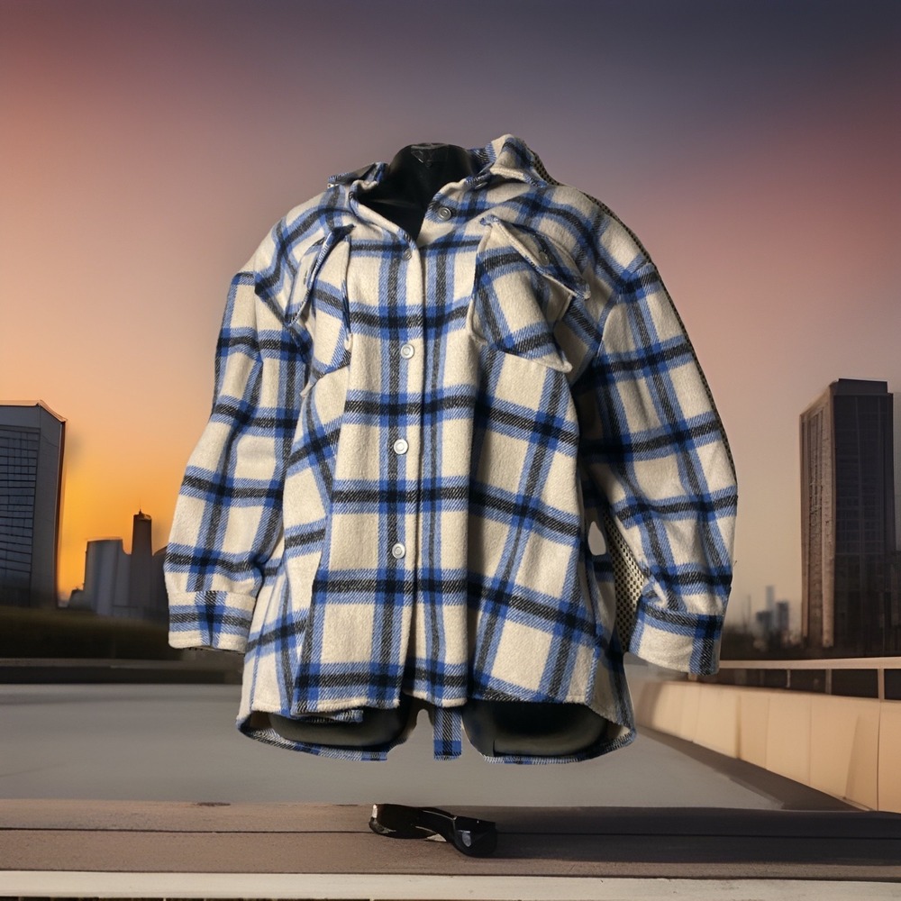 Jack & Avery Heavy Women's Flannel Shirt Jacket Sz L‎ Shaket